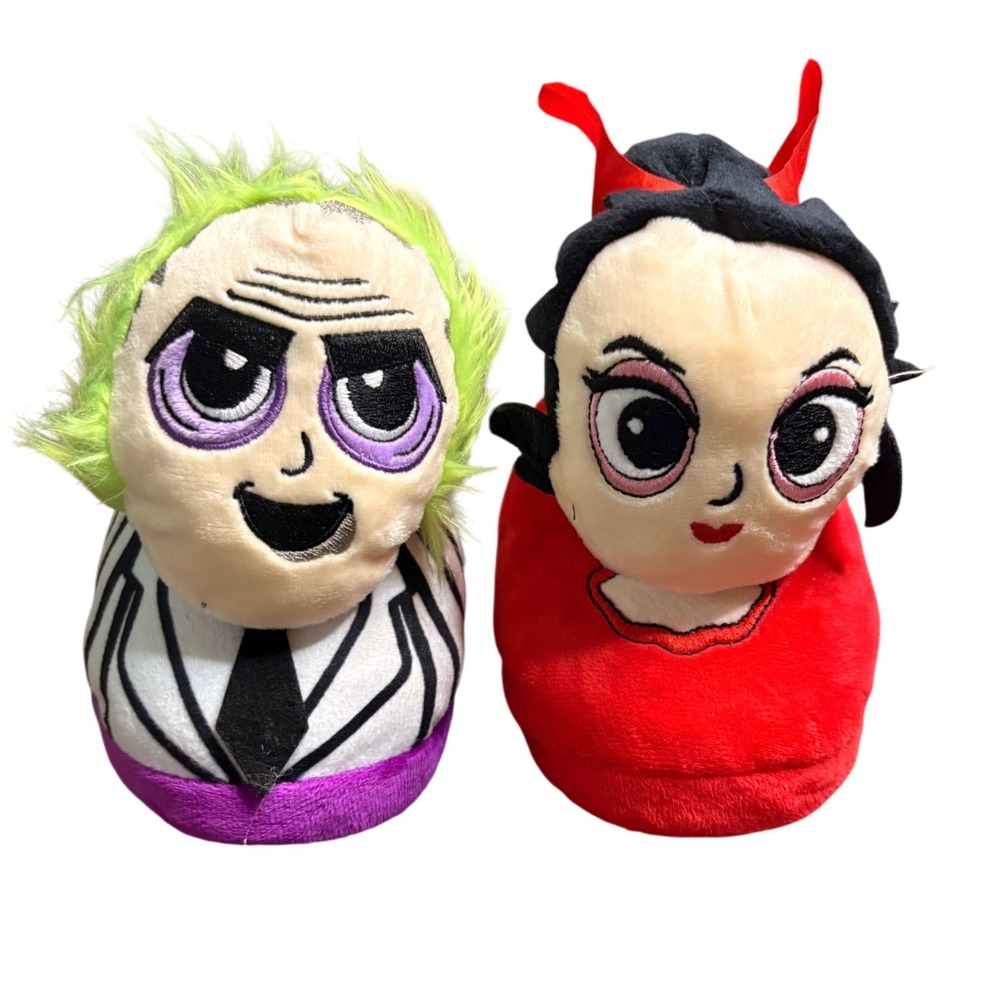 Beetlejuice Lydia Deetz Plush Character Slippers Womens 7-8 Its Show Time WNBJ44